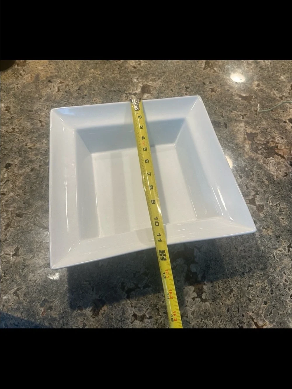 Pottery Barn Square Serving Fruit Bowl Display White Ceramic